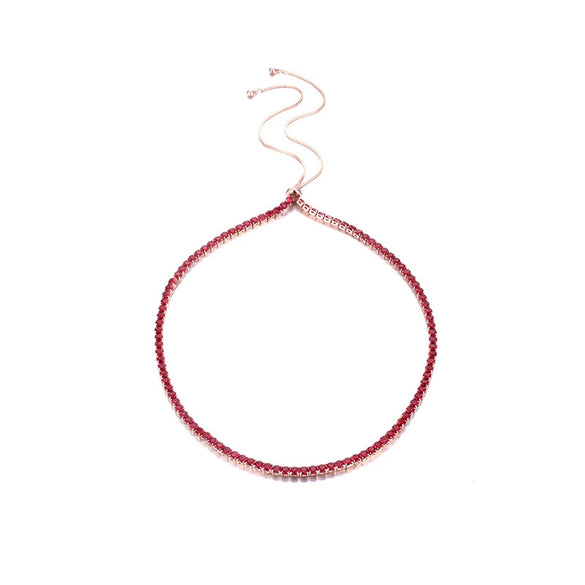 Women's Adjustable Copper Collar Necklace With Geometric Zircon Pendant Simple Natural Style Bamboo Chain Statement Jewelry
