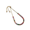Women's Adjustable Copper Crystal Zircon Bracelet With Colorful Geometric Glass Inlay