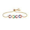 Women's Adjustable Copper Crystal Zircon Bracelet With Geometric Micro Inlay Design Natural Style