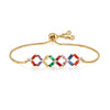 Women's Adjustable Copper Crystal Zircon Bracelet With Geometric Micro Inlay Design Natural Style