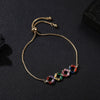 Women's Adjustable Copper Crystal Zircon Bracelet With Geometric Micro Inlay Design Natural Style