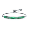 Women's Adjustable Copper Pull Bracelet With Floral Geometric Zirconia Design Gun Black Jewelry
