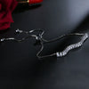 Women's Adjustable Copper Pull Bracelet With Floral Geometric Zirconia Design Gun Black Jewelry