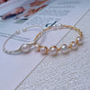 Women's Adjustable Freshwater Pearl Bracelet Copper Alloy Minimalist Style Round Shape Handwound 14K Electroplated