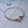 Women's Adjustable Freshwater Pearl Bracelet Copper Alloy Minimalist Style Round Shape Handwound 14K Electroplated