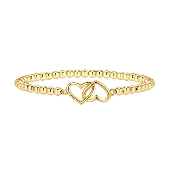 Women's Adjustable Geometric Beaded Bracelet With Electroplated Metal Pendant Simple Elegant Fashion Jewelry