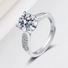 Women's Adjustable Geometric Moissanite Ring In S925 Sterling Silver With Platinum Plated Electroplated Finish Wedding Ring