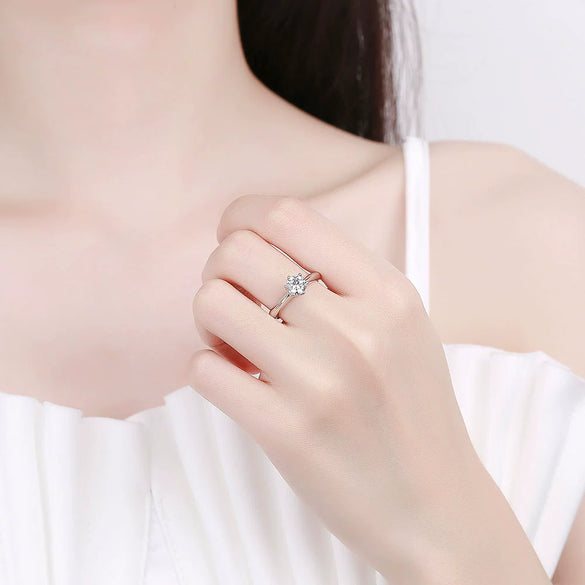 Women's Adjustable Geometric Silver Ring With Electroplated Finish Simple Fashion Jewelry