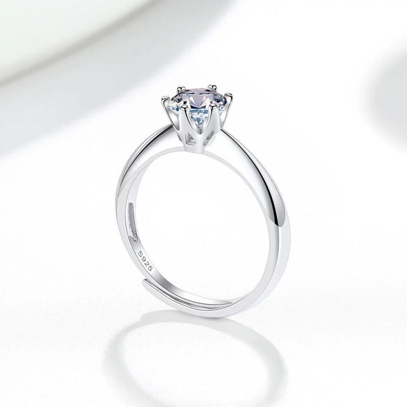 Women's Adjustable Geometric Silver Ring With Electroplated Finish Simple Fashion Jewelry