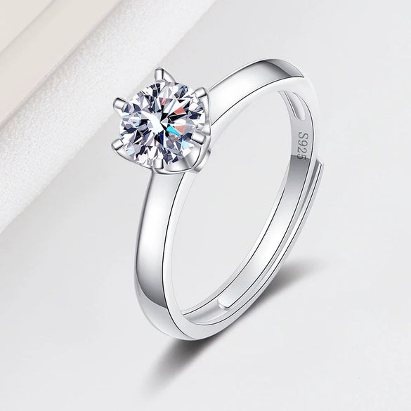 Women's Adjustable Geometric Silver Ring With Electroplated Finish Simple Fashion Jewelry