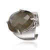Women's Adjustable Natural Stone Ring Agate Gold Plated Geometric Style Jewelry