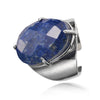 Women's Adjustable Natural Stone Ring Agate Gold Plated Geometric Style Jewelry