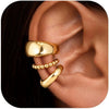 Women's Adjustable Non Pierced Geometric Ear Clip Earrings In Brass Plated With 18K Gold Electroplated Fashion Jewelry