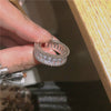 Women's Adjustable Open Geometric Copper Ring With Zircon Inlay Double Band Electroplated Fashion Jewelry