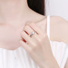 Women's Adjustable Open Geometric Moissanite Ring In Electroplated 925 Silver Fashion Proposal Wedding Anniversary Ring