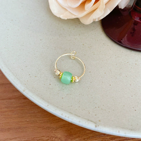 Women's Adjustable Opening Copper Ring With Geometric Style And Electroplating Treatment