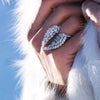 Women's Adjustable Opening Ring Copper With Zircon And Geometric Design