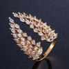 Women's Adjustable Opening Ring Copper With Zircon And Geometric Design