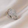 Women's Adjustable Opening Rotating Ring Copper Flower Design Electroplated Light Luxury Accessories