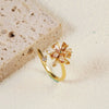 Women's Adjustable Opening Rotating Ring Copper Flower Design Electroplated Light Luxury Accessories