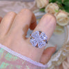Women's Adjustable Opening Rotating Ring Copper Flower Design Electroplated Light Luxury Accessories