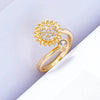 Women's Adjustable Opening Rotating Ring Copper Flower Design Electroplated Light Luxury Accessories