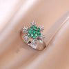 Women's Adjustable Opening Rotating Ring Copper Flower Design Electroplated Light Luxury Accessories