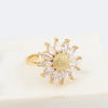 Women's Adjustable Opening Rotating Ring Copper Flower Design Electroplated Light Luxury Accessories