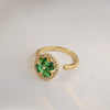 Women's Adjustable Opening Rotating Ring Copper Flower Design Electroplated Light Luxury Accessories