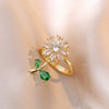 Women's Adjustable Opening Rotating Ring Copper Flower Design Electroplated Light Luxury Accessories