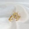 Women's Adjustable Opening Rotating Ring Copper Flower Design Electroplated Light Luxury Accessories