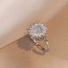 Women's Adjustable Opening Rotating Ring Copper Flower Design Electroplated Light Luxury Accessories