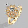 Women's Adjustable Opening Rotating Ring Copper Flower Design Electroplated Light Luxury Accessories