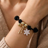 Women's Adjustable Red Rope Handwoven Bracelet With Alloy Star And Christmas Tree Charms Simple Christmas Style