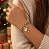 Women's Adjustable Red Rope Handwoven Bracelet With Alloy Star And Christmas Tree Charms Simple Christmas Style