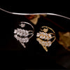 Women's Adjustable Silver Leaf Ring With Electroplated Finish Simple Botanical Fashion Jewelry