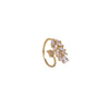Women's Adjustable Silver Leaf Ring With Electroplated Finish Simple Botanical Fashion Jewelry
