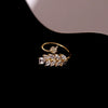 Women's Adjustable Silver Leaf Ring With Electroplated Finish Simple Botanical Fashion Jewelry