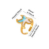 Women's Adjustable Stainless Steel Open Ring With Enamel Starfish And Seashell Details