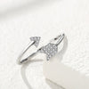Women's Adjustable Sterling Silver Love Arrow Ring With Minimalist Geometric Design And Diamond Detail