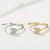 Women's Adjustable Sterling Silver Love Arrow Ring With Minimalist Geometric Design And Diamond Detail