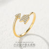 Women's Adjustable Sterling Silver Love Arrow Ring With Minimalist Geometric Design And Diamond Detail