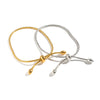 Women's Adjustable Stretch Bracelet Geometric Stainless Steel Jewelry With Gold Plated Finish Simple Versatile Wholesale Accessory