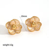 Women's All Match Elegant Drop Oil Flower Stainless Steel Earrings