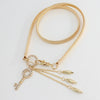 Women's All Match Metal Elastic Waist Belt With Alloy Leaf Buckle Electroplated Dress Accessory