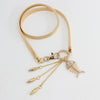 Women's All Match Metal Elastic Waist Belt With Alloy Leaf Buckle Electroplated Dress Accessory