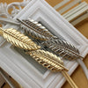 Women's All Match Metal Elastic Waist Belt With Alloy Leaf Buckle Electroplated Dress Accessory