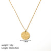Women's All Match Round Titanium Steel And Stainless Steel Necklace With Geometric Devil's Eye Pendant And Pvd Furnace Real Gold Plating