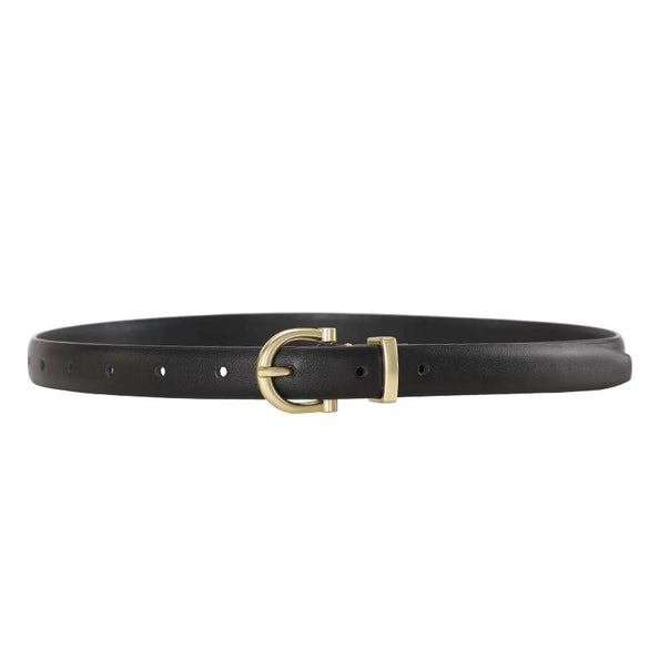 Women's All Match Simple Light Luxury Genuine Leather Belt With Hand Stitching Semicircle Buckle And Embossing