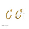 Women's All Match Twist Earrings In Stainless Steel With Geometric Design And Pvdp Furnace Real Gold Treatment